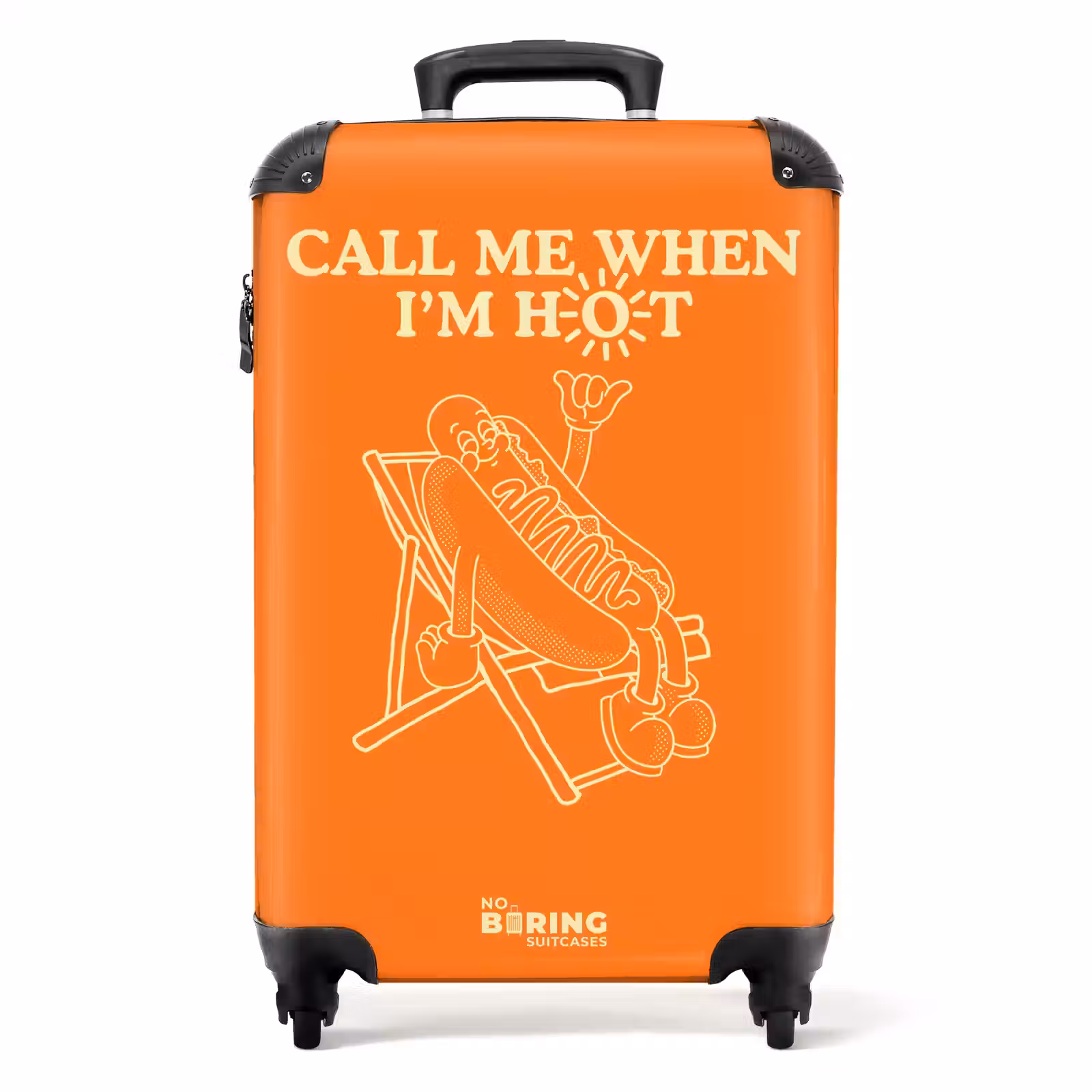 Valise - Orange - Hot-dog - Soleil - Blanc — 1