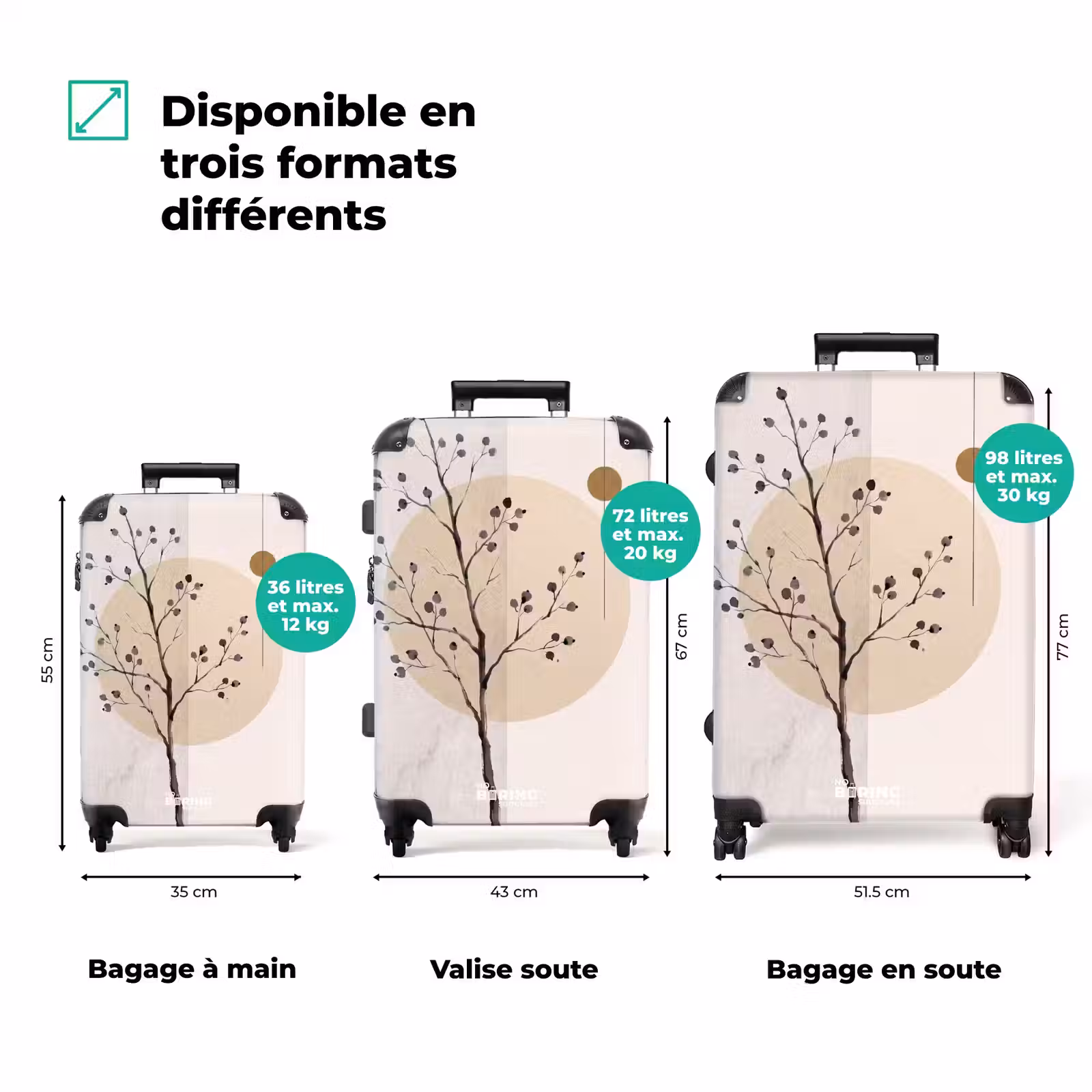 Valise - Plante - Abstrait - Beige — 1