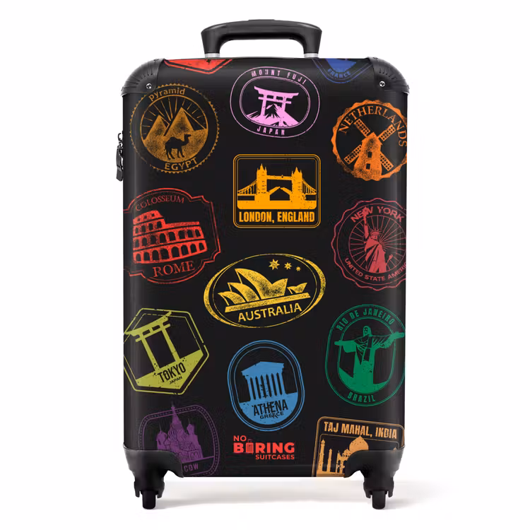 Valise - Monuments du monde - Colorés - Timbres — 1