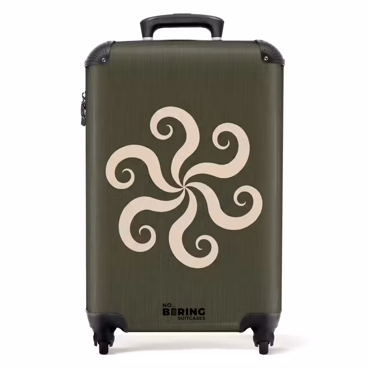 Valise - Motif - Spirale - Abstrait - Moderne - Vert — 1