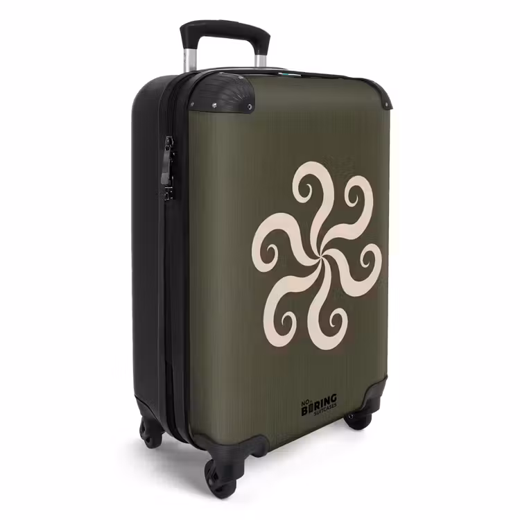 Valise - Motif - Spirale - Abstrait - Moderne - Vert — 2