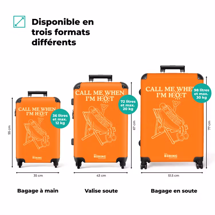 Valise - Orange - Hot-dog - Soleil - Blanc — 3