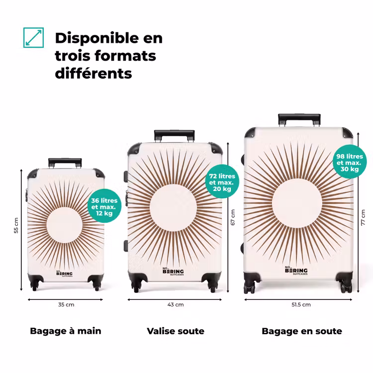 Valise - Résumé - Soleil - Symbole - Moderne - Beige — 3