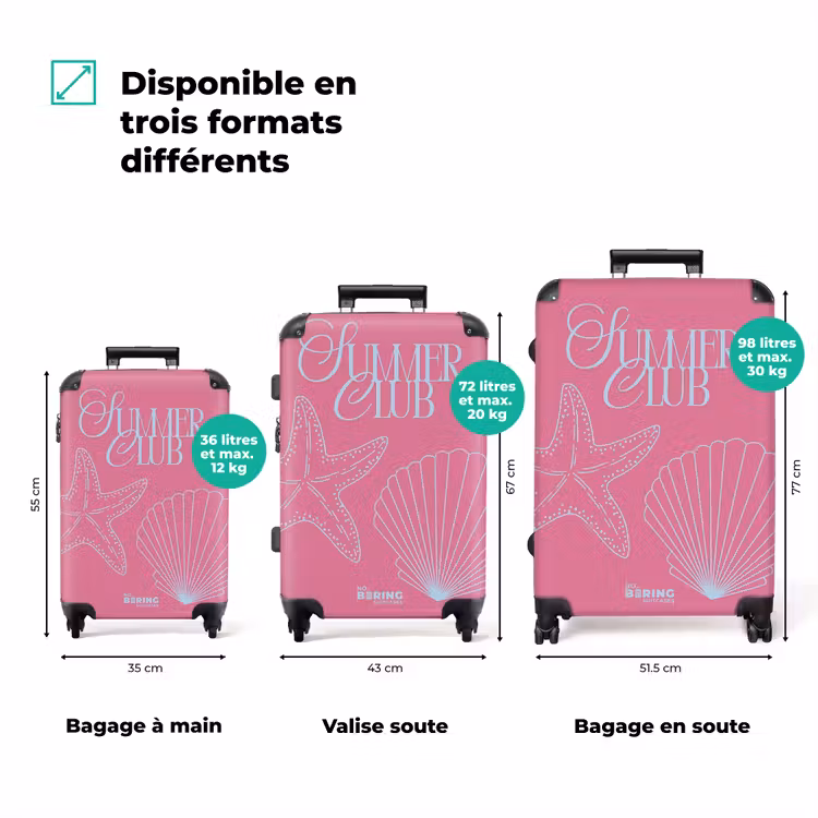 Valise - Rose - coquillages - Bleu — 1