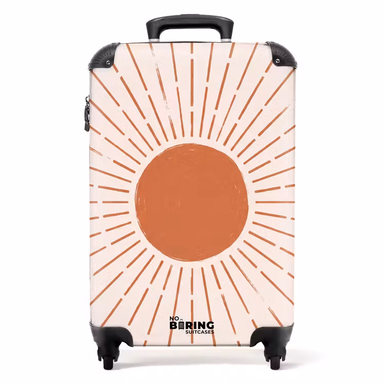 Valise - Soleil - Rayons - Abstrait - Terre cuite - Moderne — 1