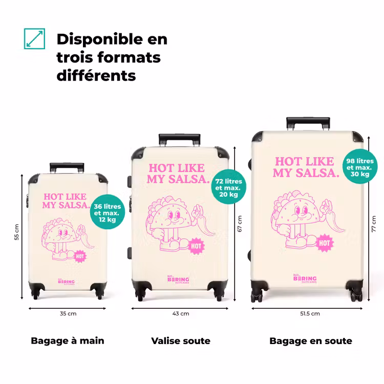 Valise - Taco - Rose - Blanc — 3