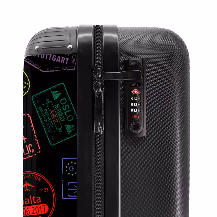 Valise - Tampons de passeport - Colorés - Noirs — 6