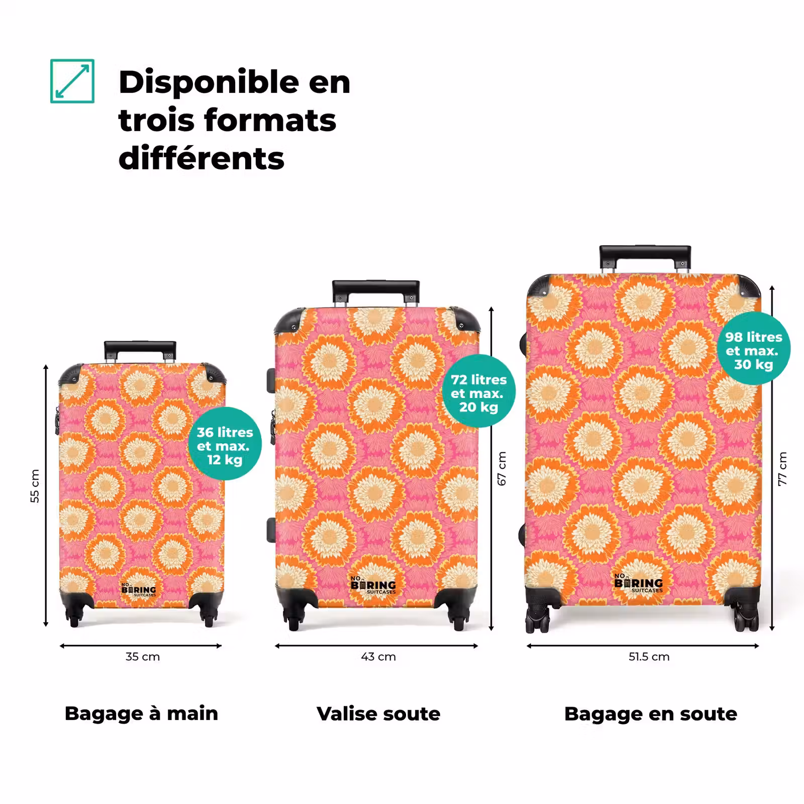 Valise - Rétro - Fleurs - Coloré — 1