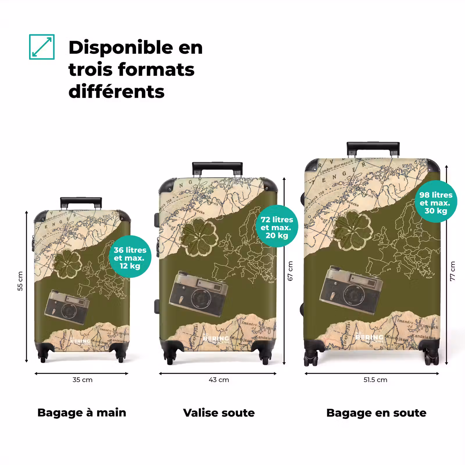 Valise - Vert - Caméra - Carte — 1
