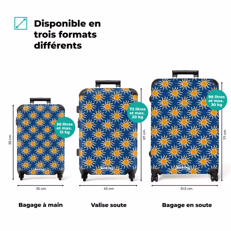 Valise - Soleil - Motif - Bleu — 1
