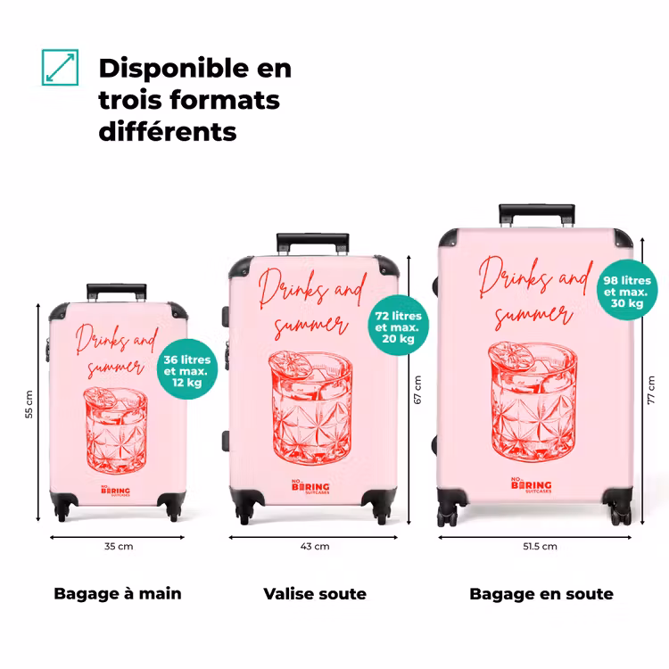 Valise - Verre à cocktail - Rose - Rouge — 1