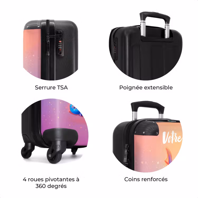 Valise avec nom - Mignon bébé dragon — 8