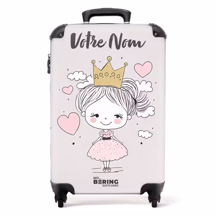 Valise avec nom - Petite princesse avec des cœurs — 1