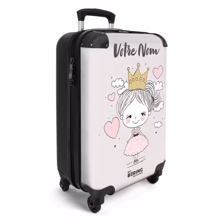 Valise avec nom - Petite princesse avec des cœurs — 2