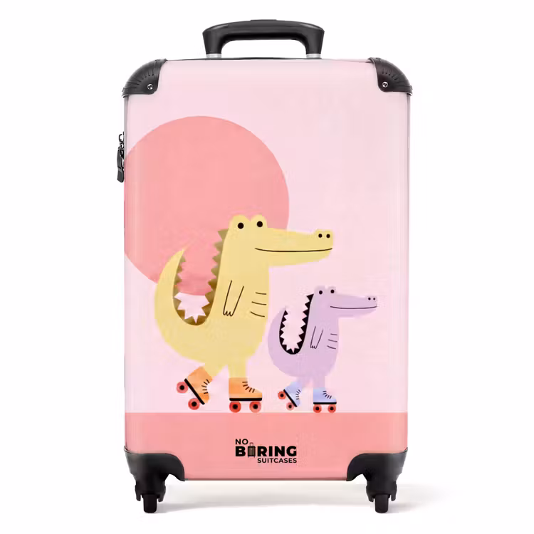 Koffer - Animaux - Skate - Illustration - Ludique - Rose — 1