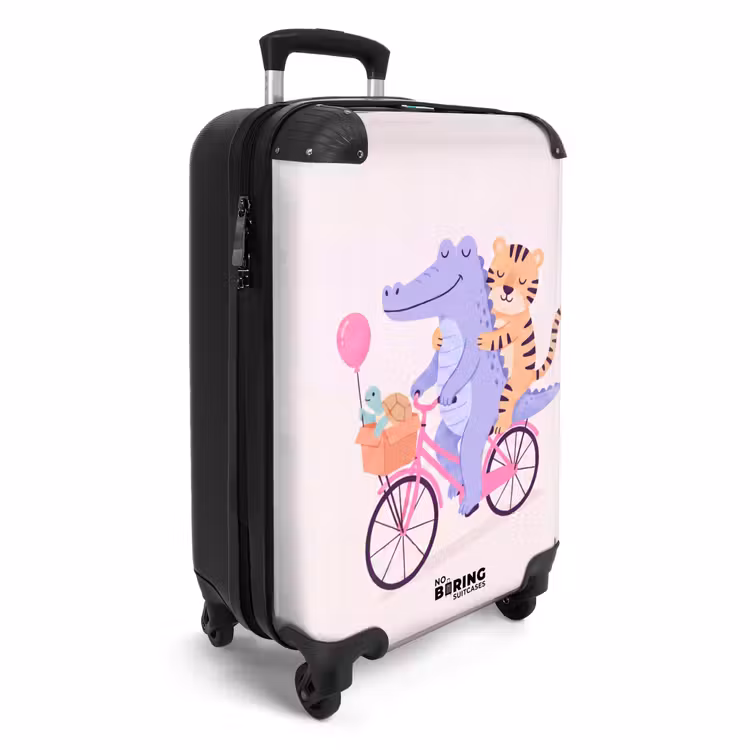 Koffer - Animaux - Vélo - Amitié - Illustration - Rose — 2