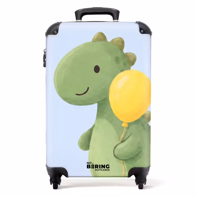 Koffer - Dinosaure - Ballon - Chambre d'enfant - Illustration - Vert — 1