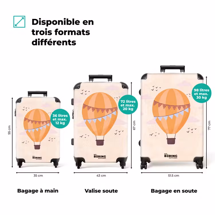 Koffer - Montgolfière - Guirlandes - Aventure - Illustration - Orange — 3