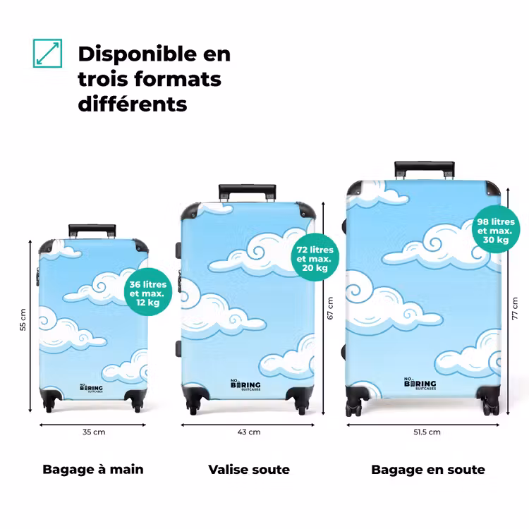 Koffer - Nuage - Ciel - Dessin animé - Bleu - Blanc — 1