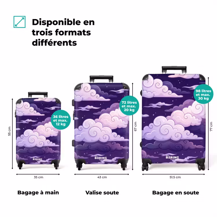 Koffer - Nuages - Nuit - Nature - Abstrait - Violet — 1
