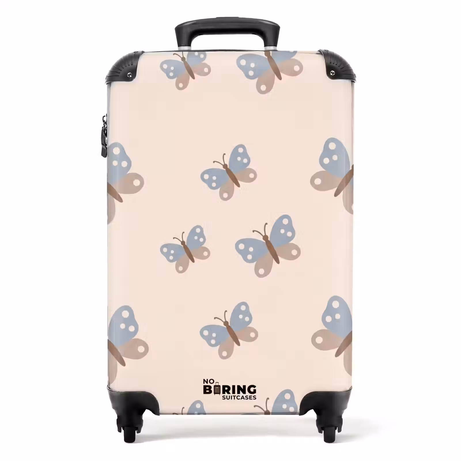 Koffer - Insecte - Motif papillon - Abstrait - Bleu - Beige — 1