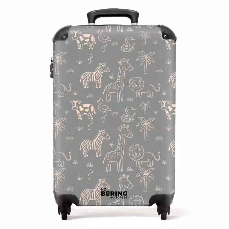 Koffer - Animaux - Safari - Motif - Illustration - Vert — 1