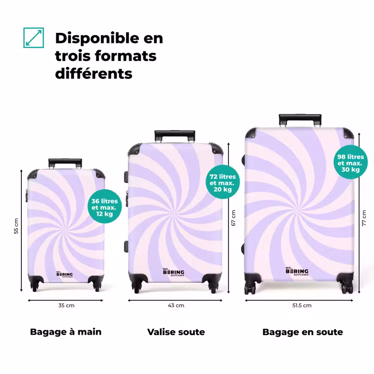 Koffer - Motif - Spirale - Abstrait - Moderne - Violet - Rose — 3