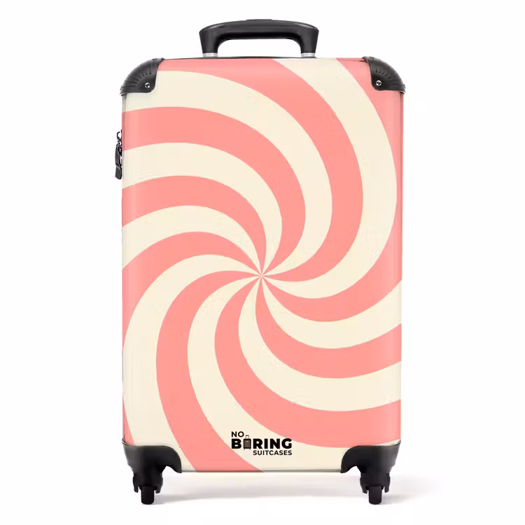 Koffer - Spirale - Motif - Abstrait - Rose - Beige — 1
