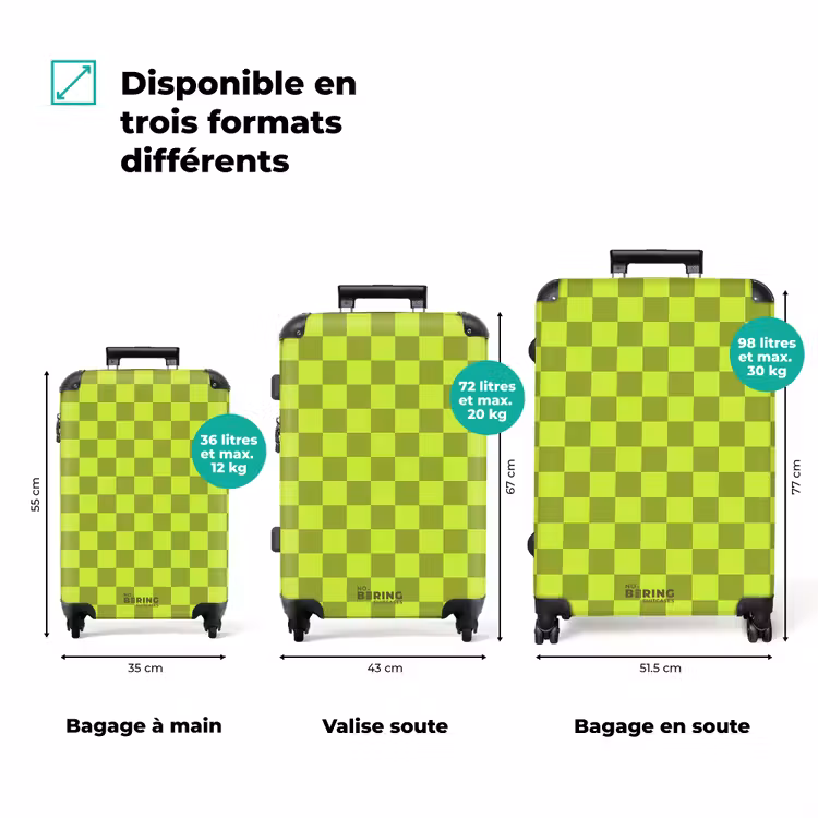Koffer - Motif en damier - Vert clair - Vert foncé — 1