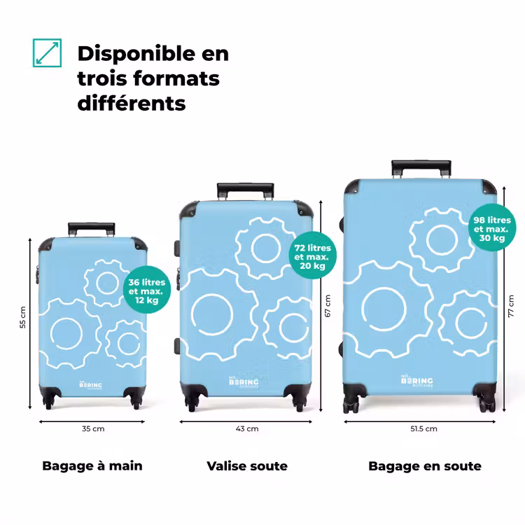 Koffer - Roues dentées - Bleu - Blanc — 1