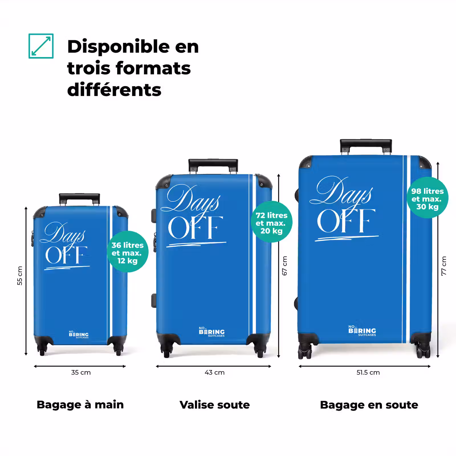 Koffer - Bleu - Blanc - Jours de congé — 1