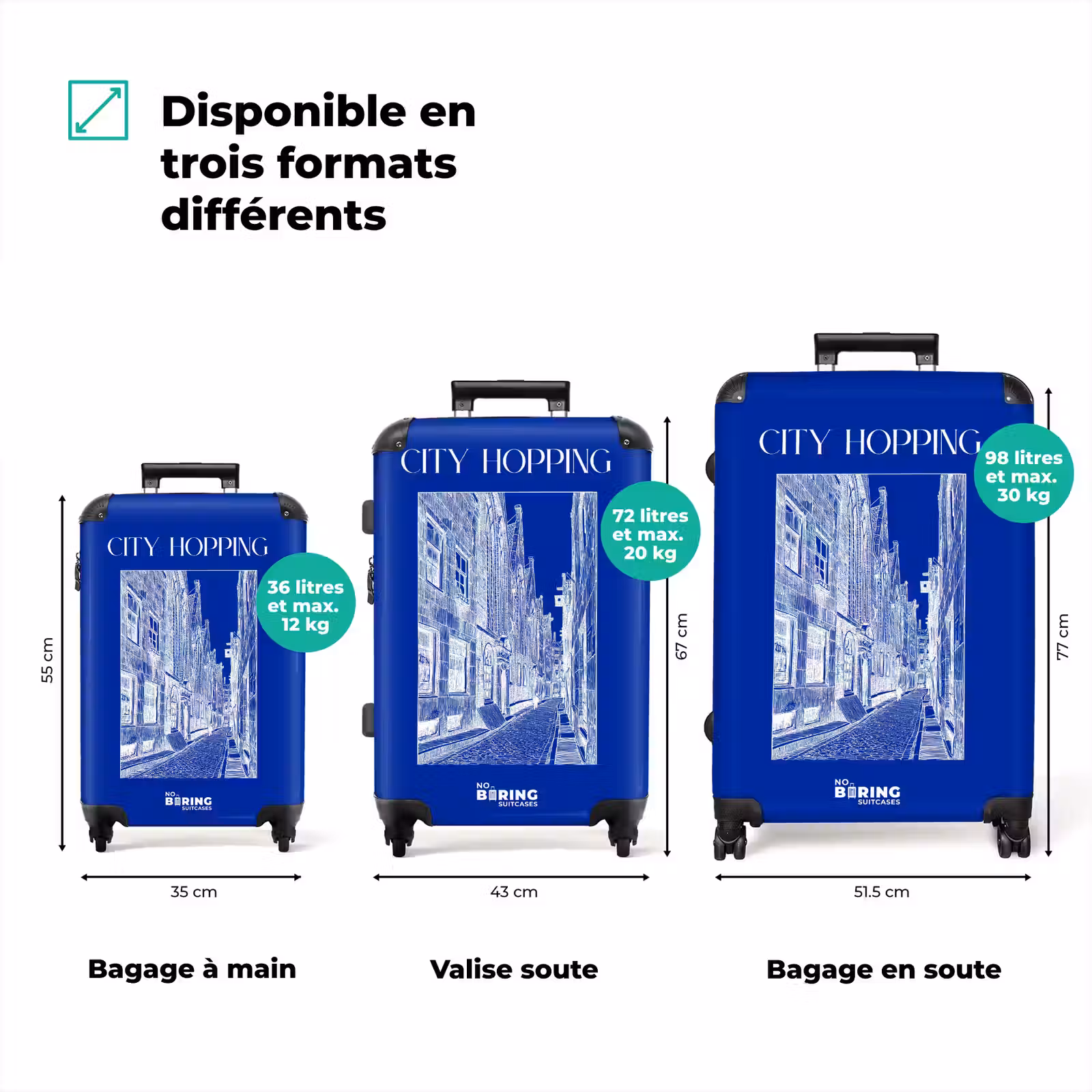 Koffer - Petites rues - Bleu - Blanc — 1