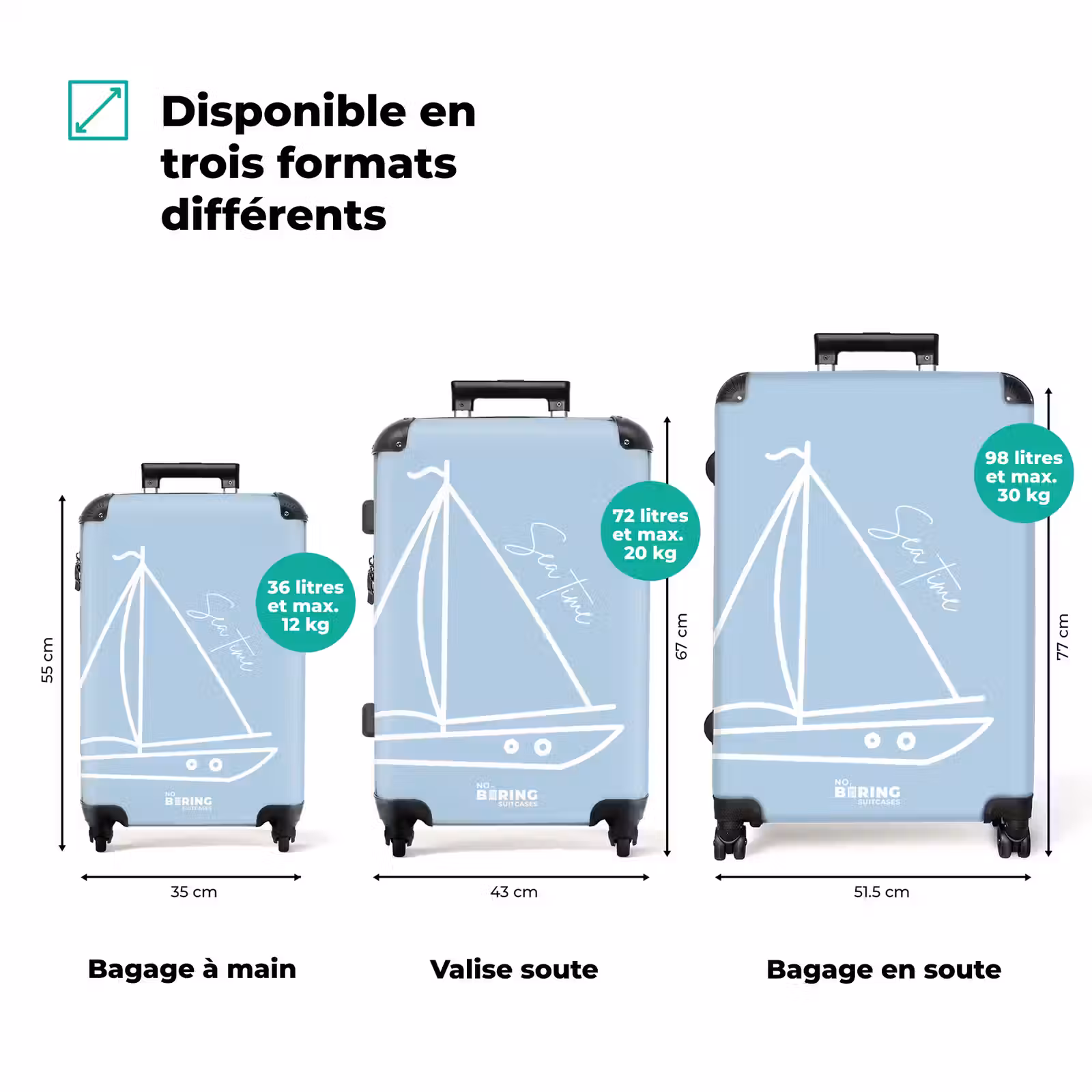 Koffer - Voilier - Bleu - Blanc — 1
