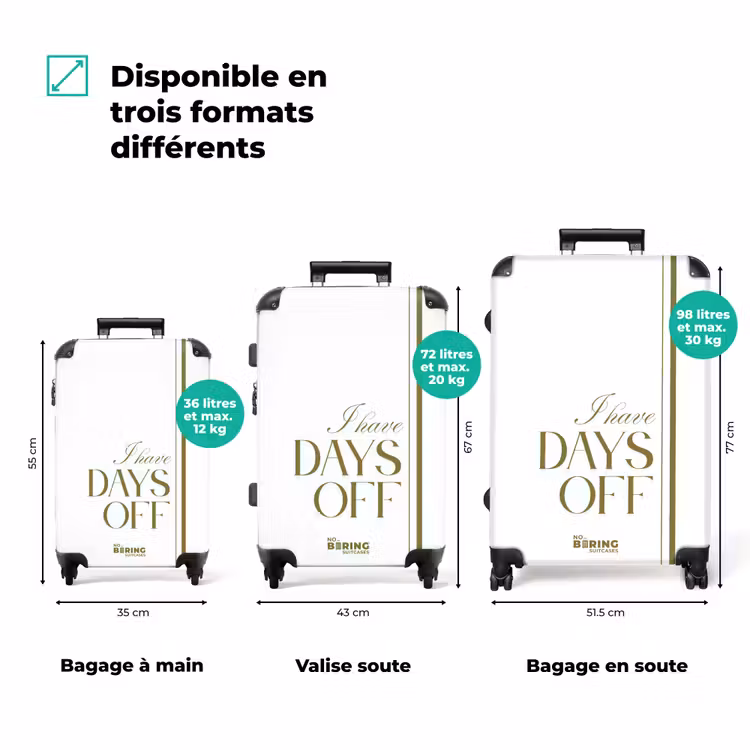 Koffer - Blanc - Vert - Jours de congé - Minimaliste — 1
