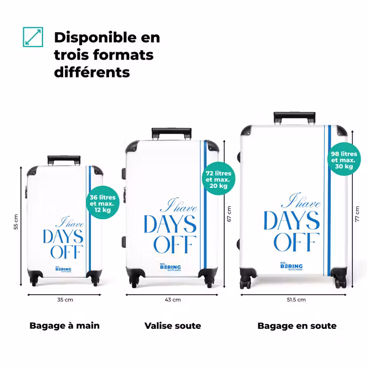 Koffer - Bleu - Blanc - Jours de congé - Minimaliste — 1