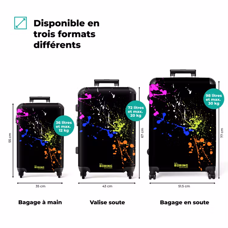 Koffer - Éclaboussures de peinture - Coloré - Noir — 1