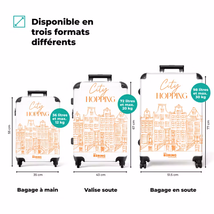 Koffer - Maisons au bord des canaux - Orange - Blanc — 1