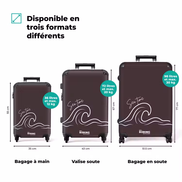 Koffer - Vagues - Marron - Blanc — 1