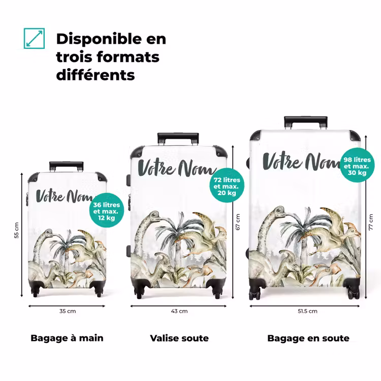 Valise avec nom - Dino Jungle — 3