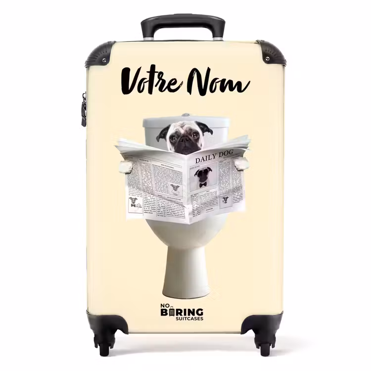 Valise avec nom - Le chien lit le journal — 1
