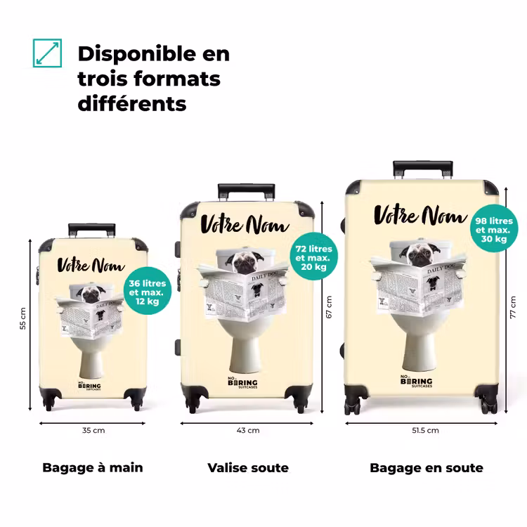 Valise avec nom - Le chien lit le journal — 3
