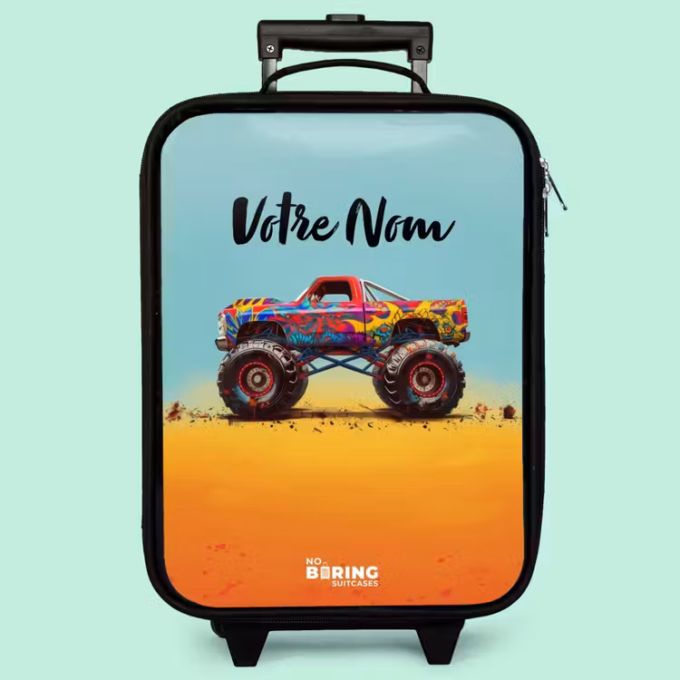 Kinderkoffer - Camion monstre avec impression de graffiti dans le sable — 3