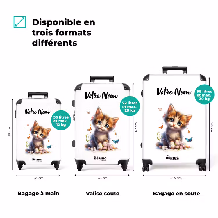 Valise avec nom - Chaton papillon Vera — 3