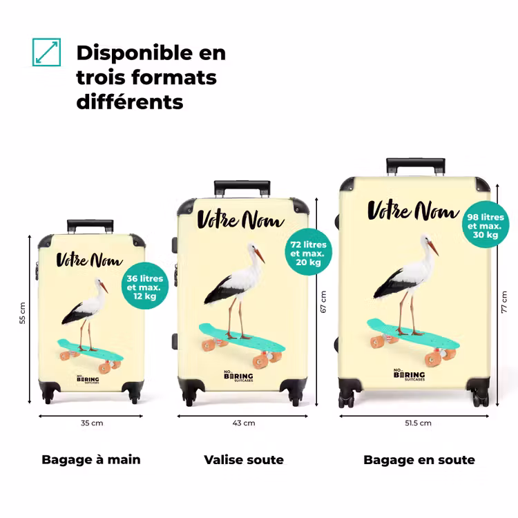Valise avec nom - Héron cavalier — 3