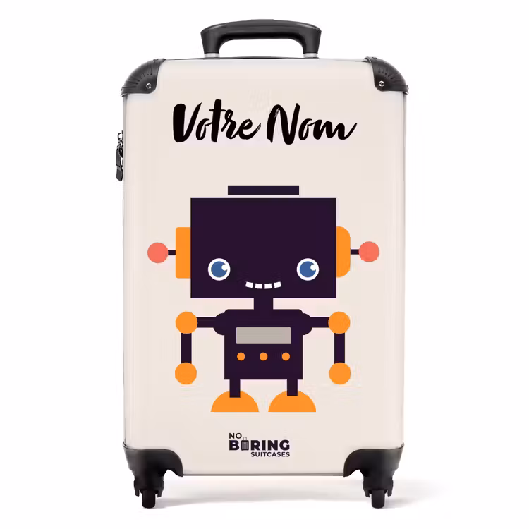 Valise avec nom - Pixel violet — 1