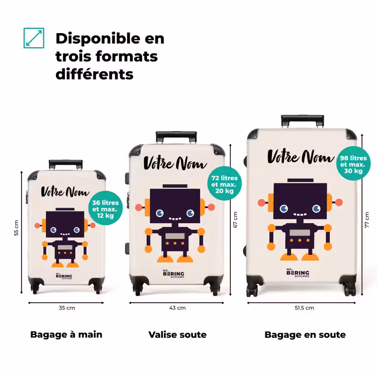 Valise avec nom - Pixel violet — 3