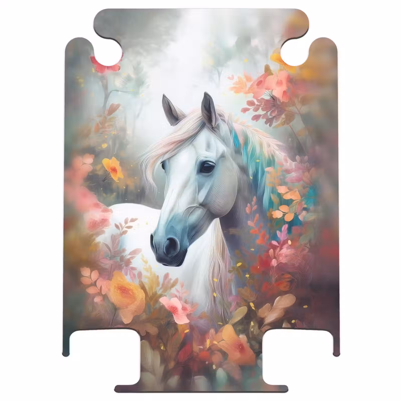 CaseSwap - Cheval blanc entouré de fleurs — 1