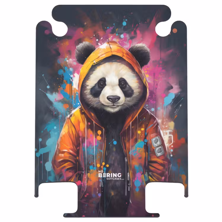 CaseSwap - Panda avec veste orange et éclaboussures de peinture — 1