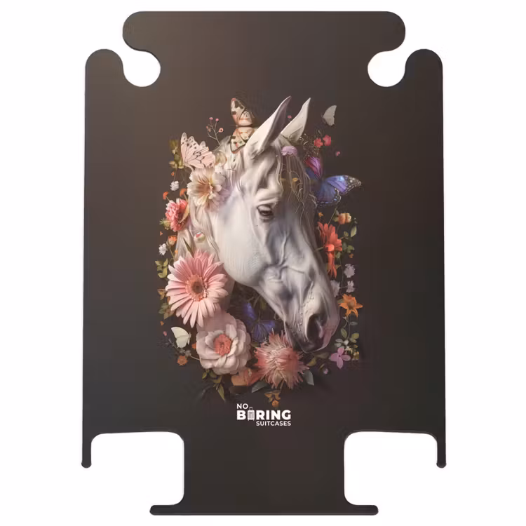 CaseSwap - Tête de cheval blanc parmi une guirlande de fleurs colorées — 1