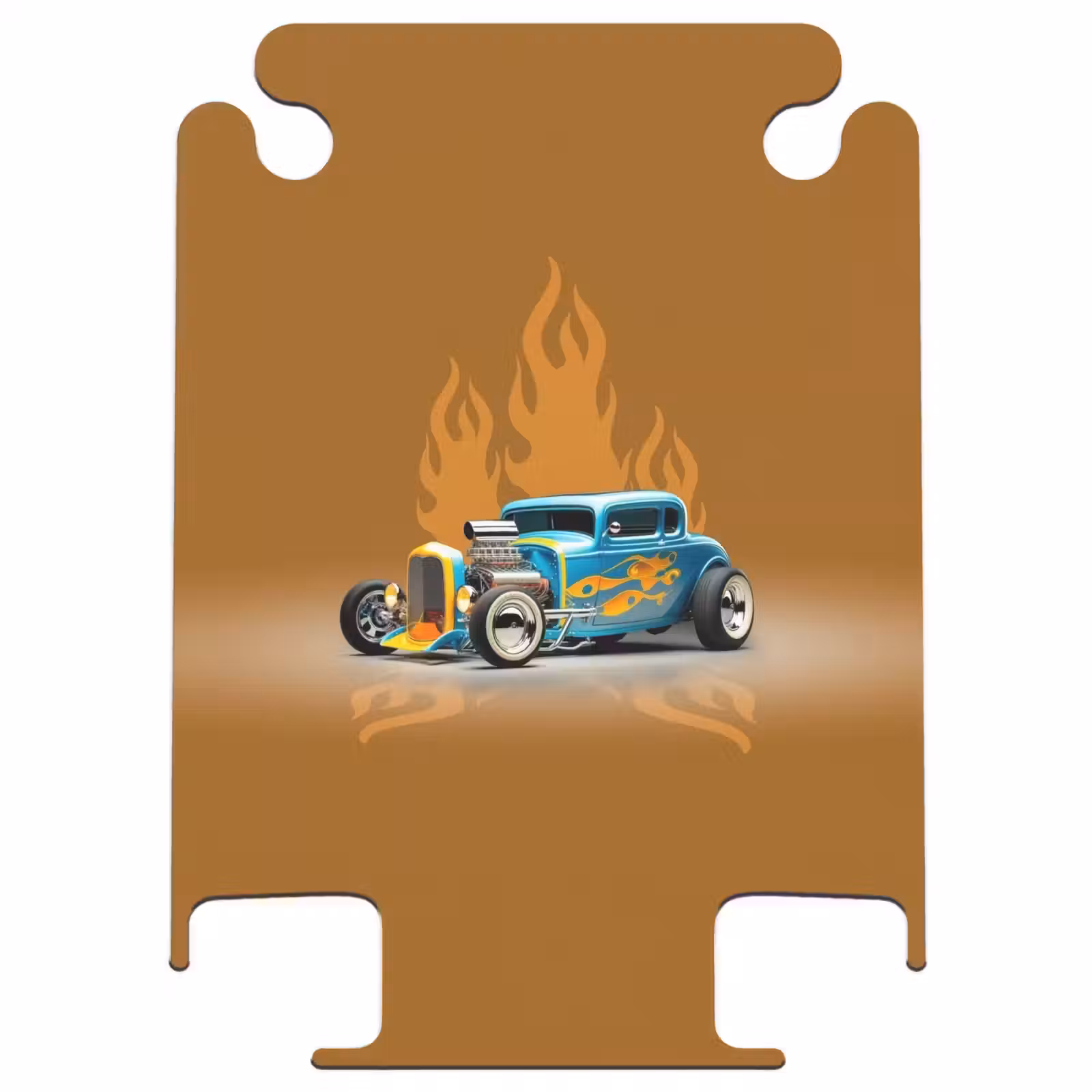 CaseSwap - Voiture bleue avec flammes jaunes — 1